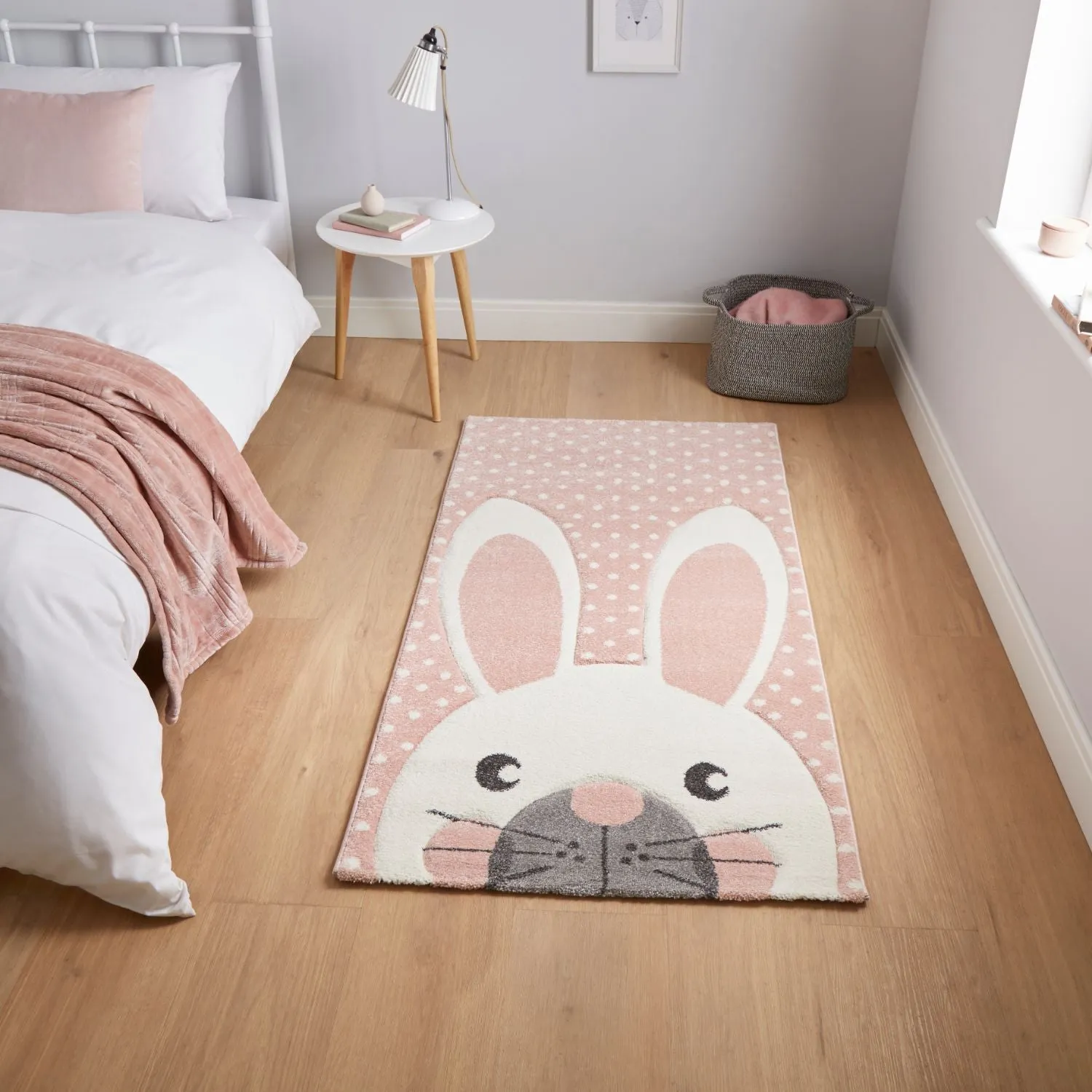 Rabbit Design Kids Rug - Pink, Polypropylene product