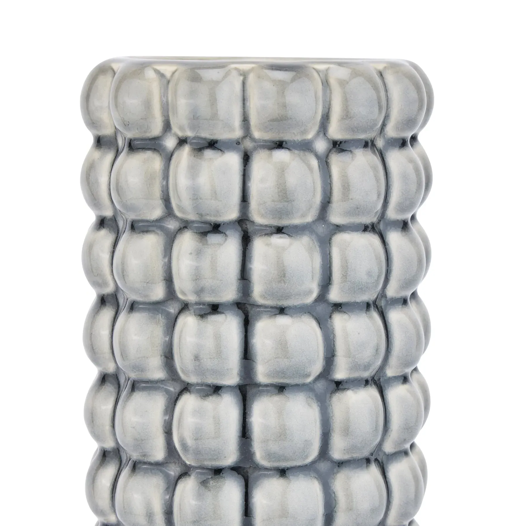 Bubble Textured Vase - Grey, Ceramic