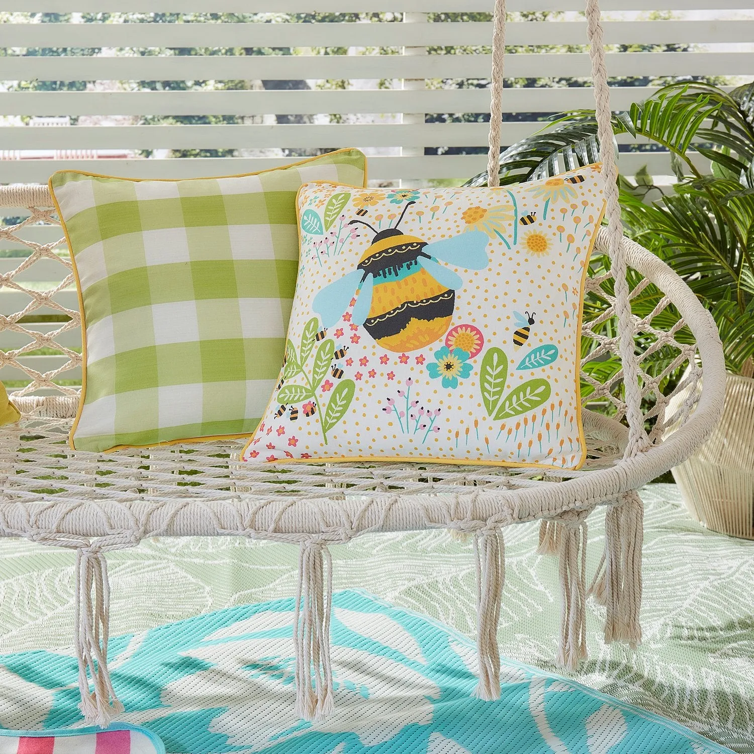 Buzzy Bee Square Outdoor Cushion - Multi product