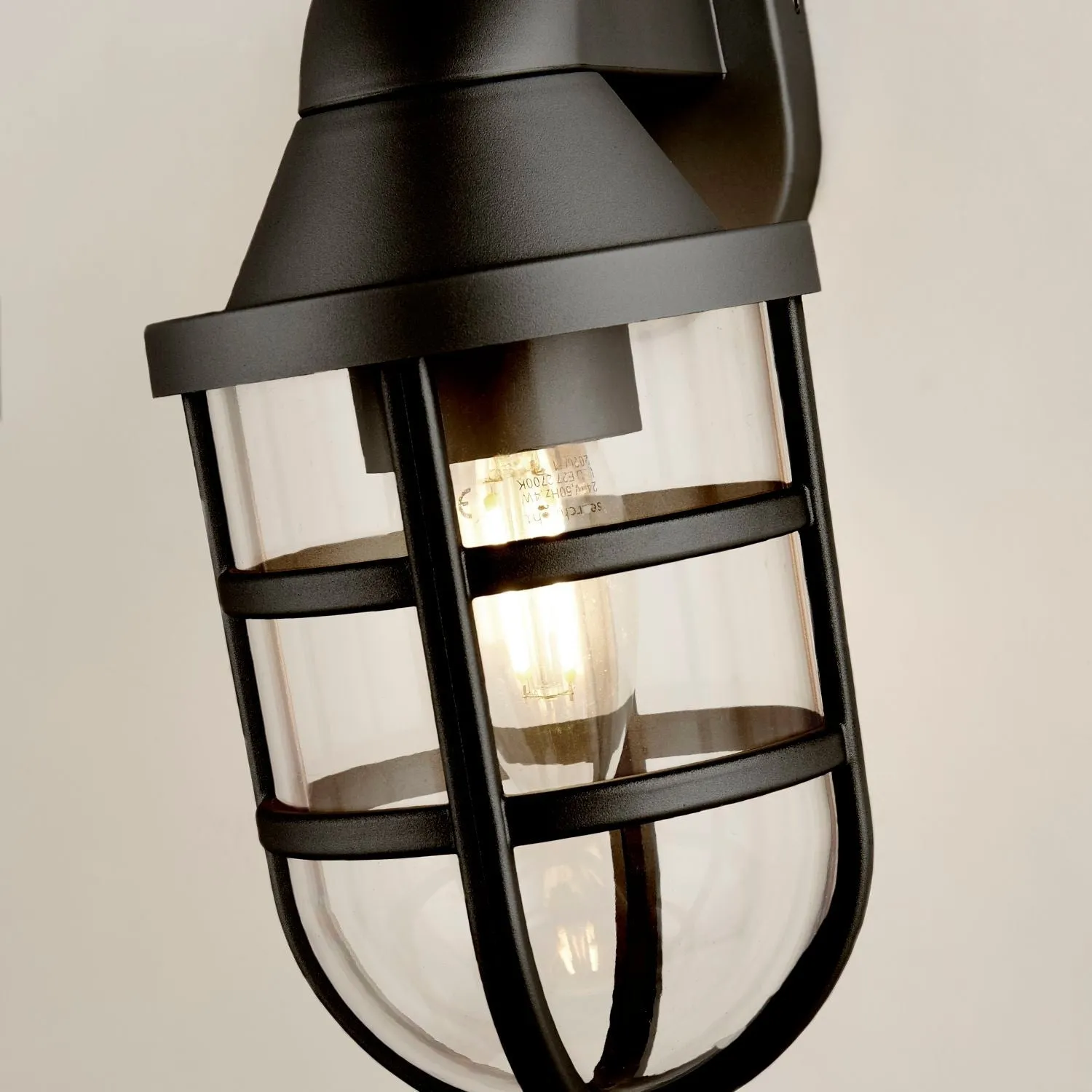 Cage Outdoor Wall Light - Black, Metal image