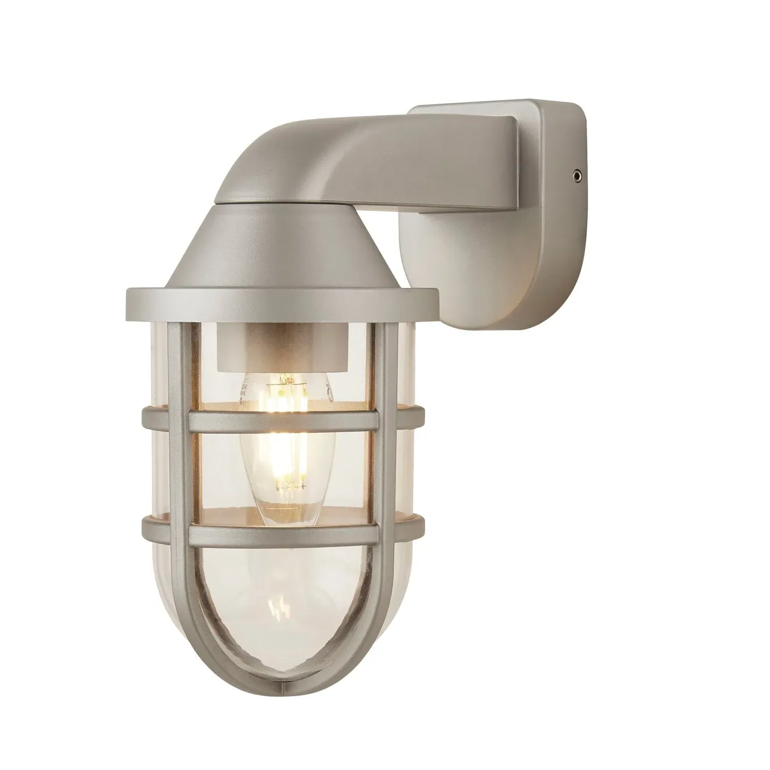 Cage Outdoor Wall Light - Silver, Metal