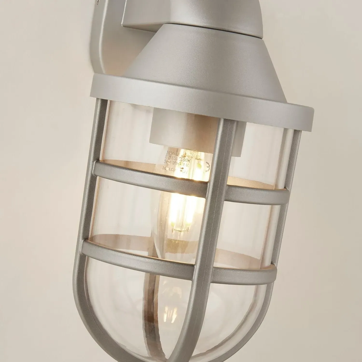 Cage Outdoor Wall Light - Silver, Metal