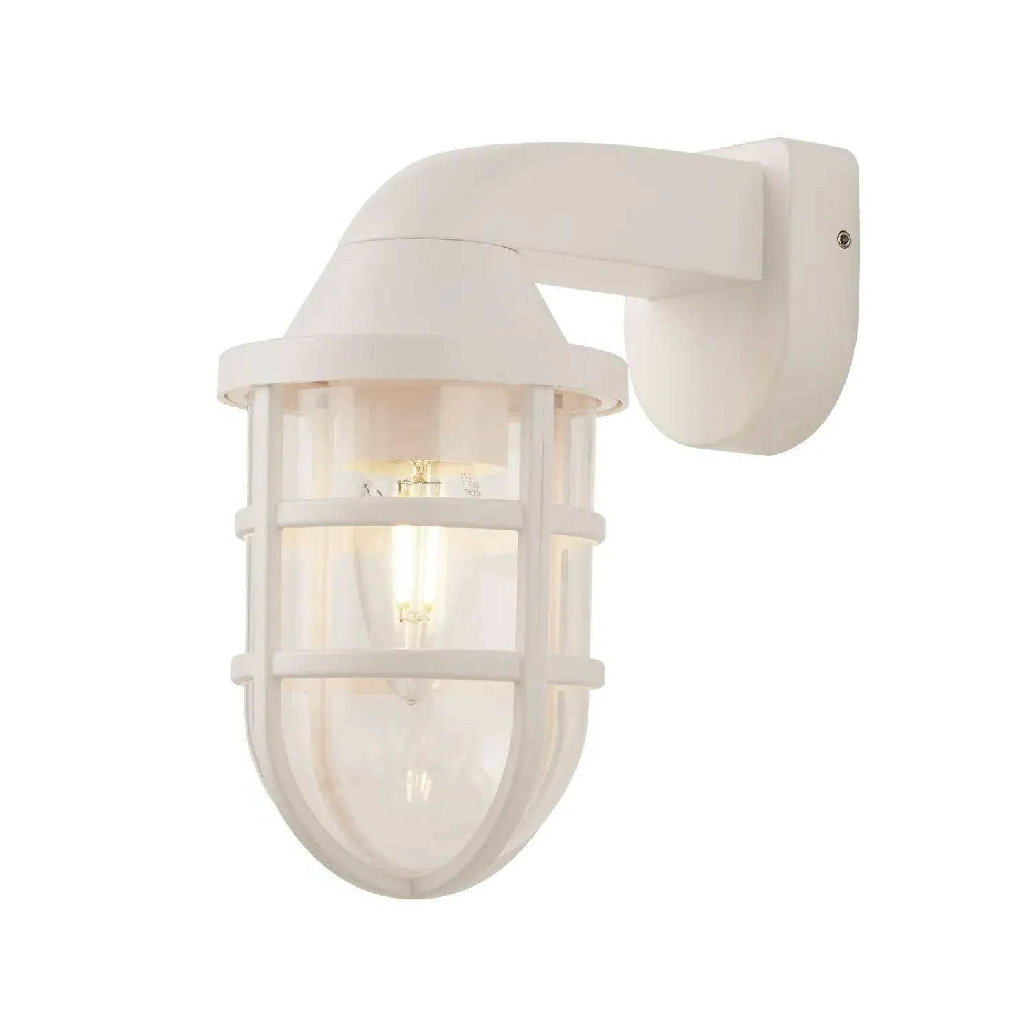 Cage Outdoor Wall Light - White, Metal