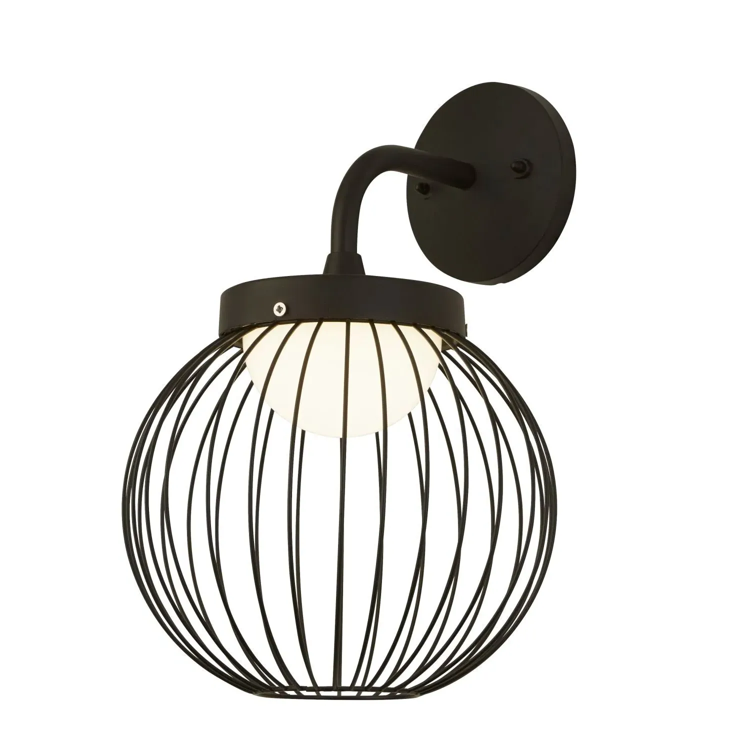 Cage Style LED Outdoor Wall Light - Black
