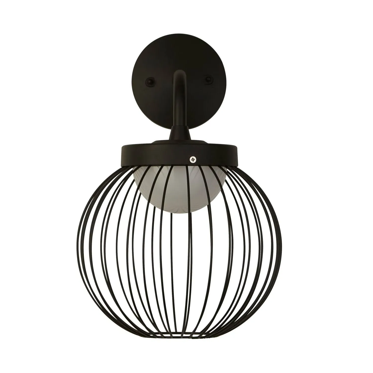 Cage Style LED Outdoor Wall Light - Black image