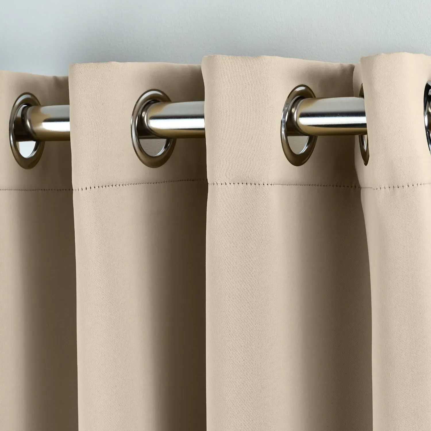 Cali Latte Thermal Blackout Eyelet Curtains - Natural, Polyester alternate view