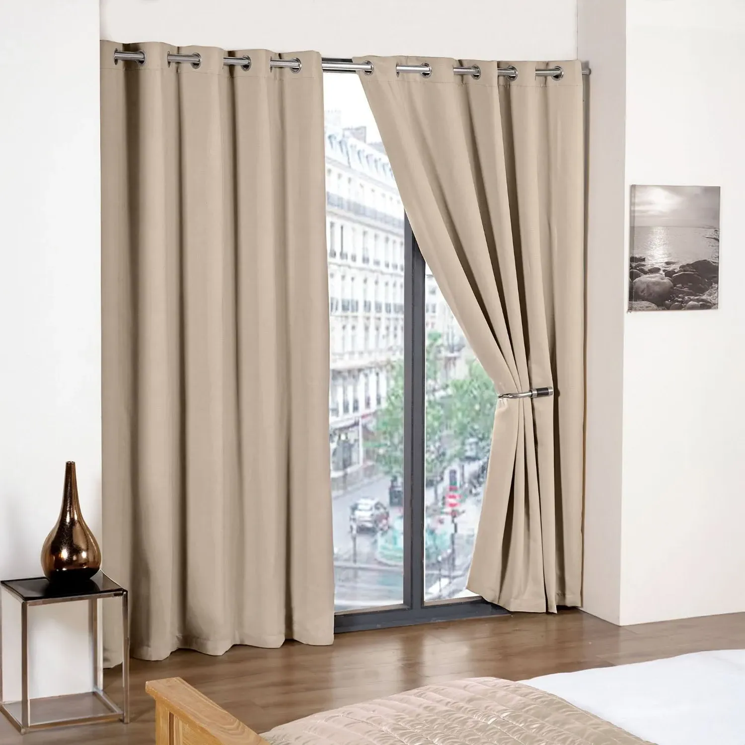 Cali Thermal Blackout Eyelet Curtains - Cream, Polyester product