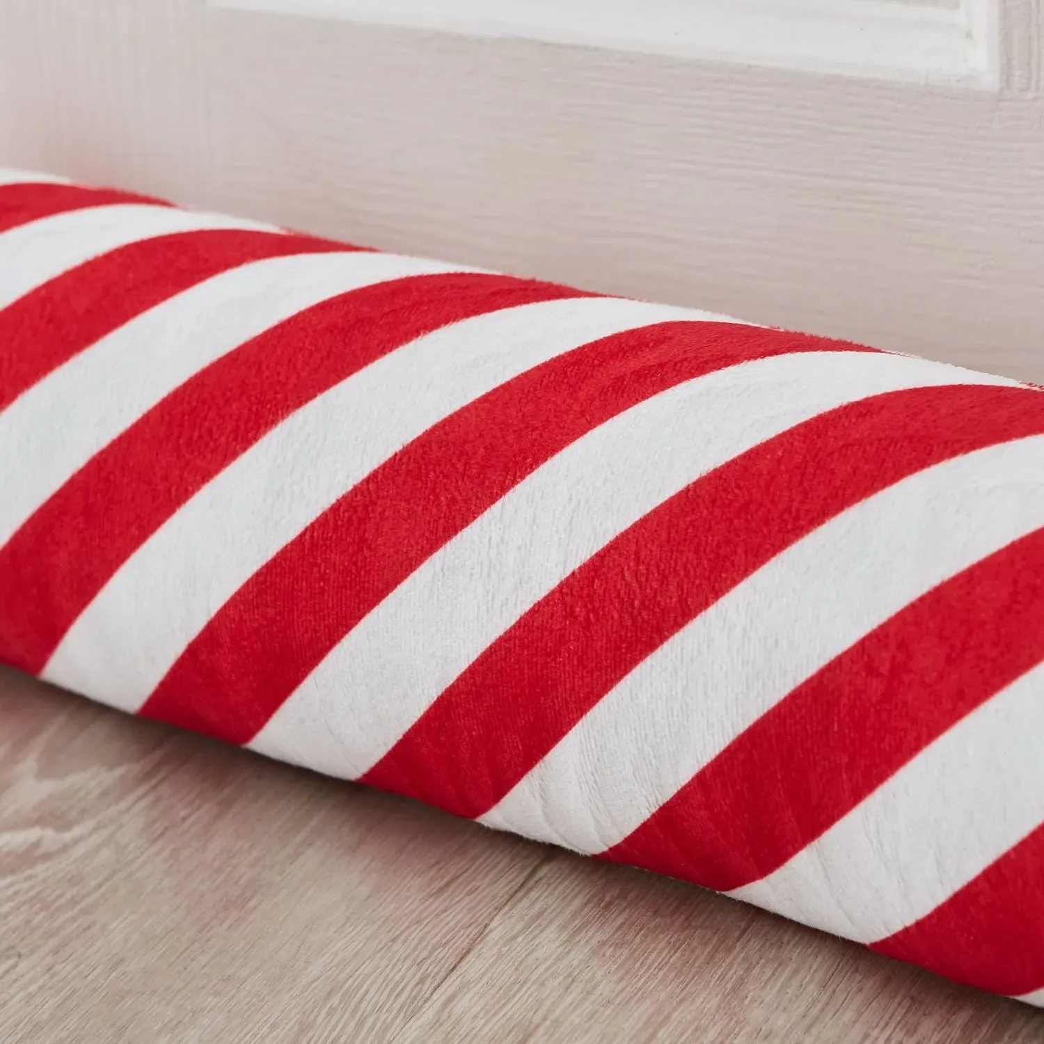 Candy Cane Door Draught Excluder - White image