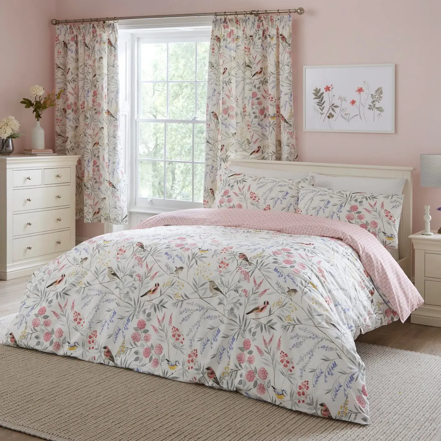 Double Duvet Set Floral - Pink, Poly Cotton product