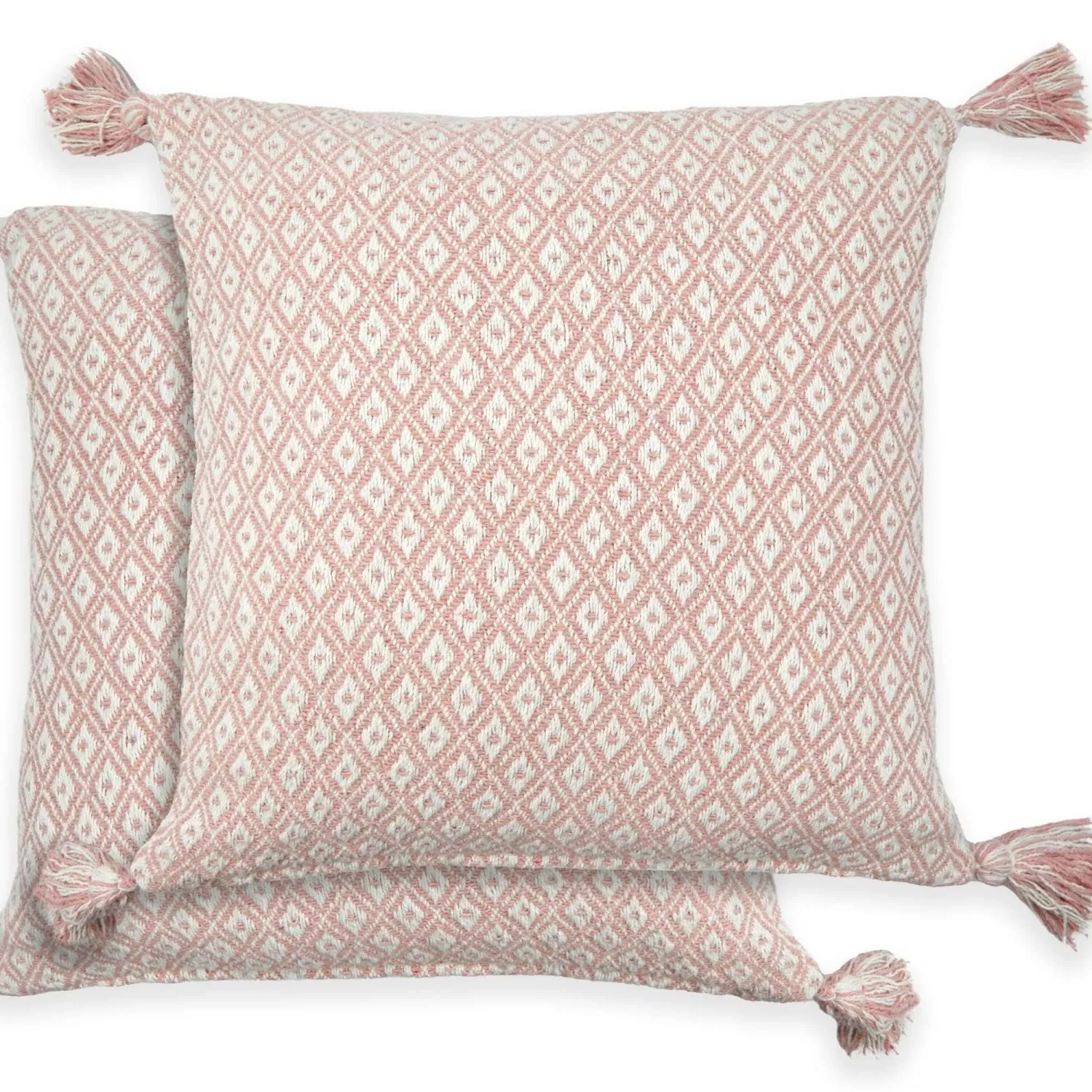 Square Cushion Covers Pair - Pink, Cotton product