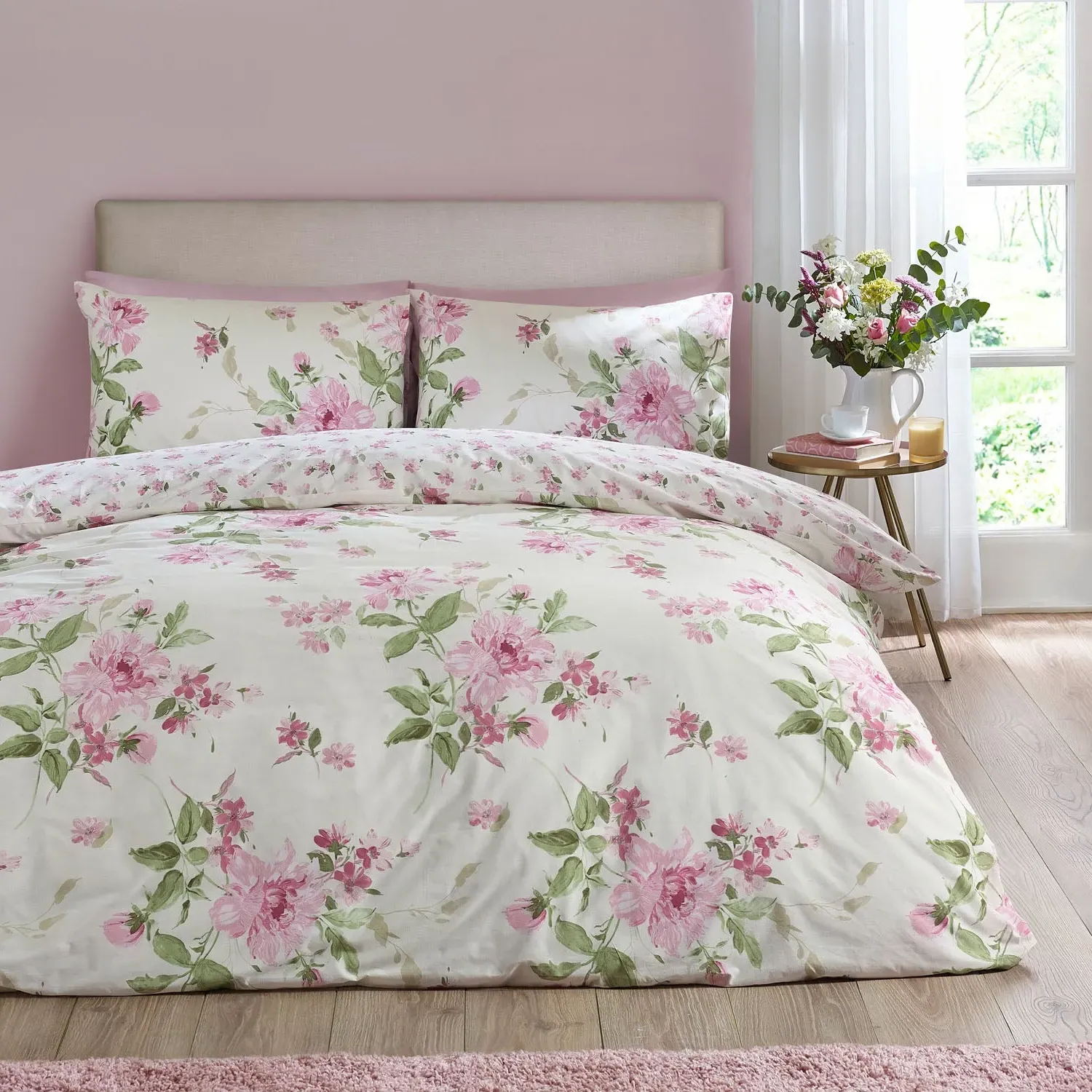 Catherine Lansfield Avebury Floral Single Duvet Set - Cream product
