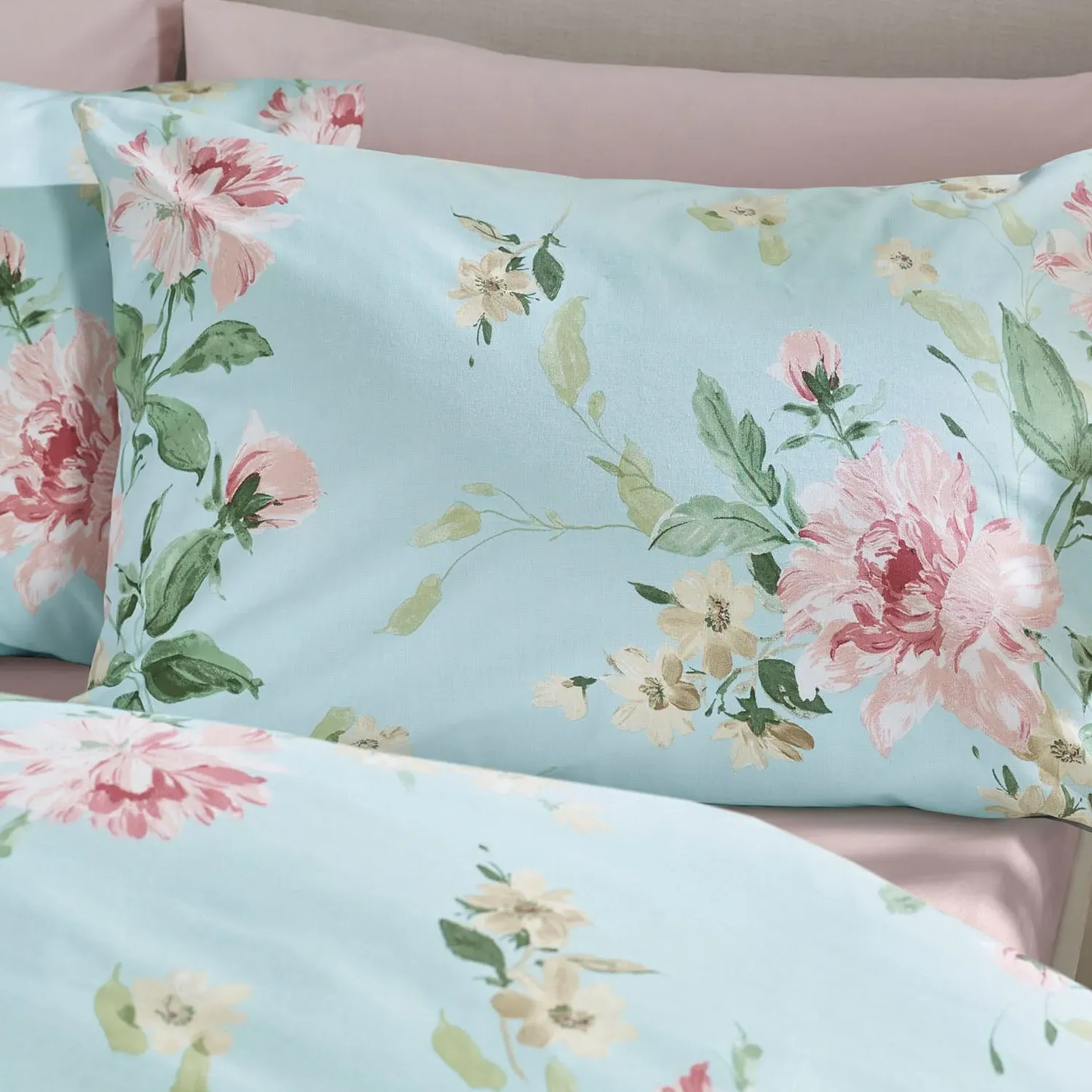 Catherine Lansfield Avebury Single Reversible Duvet Set - Duck Egg Blue alternate view