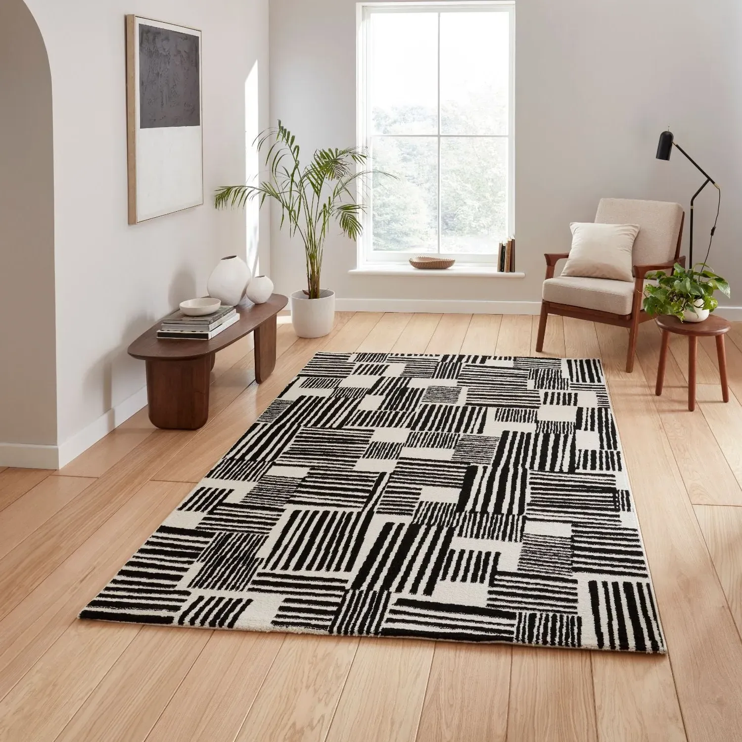 80x150cm Abstract Rug - White, Polypropylene product