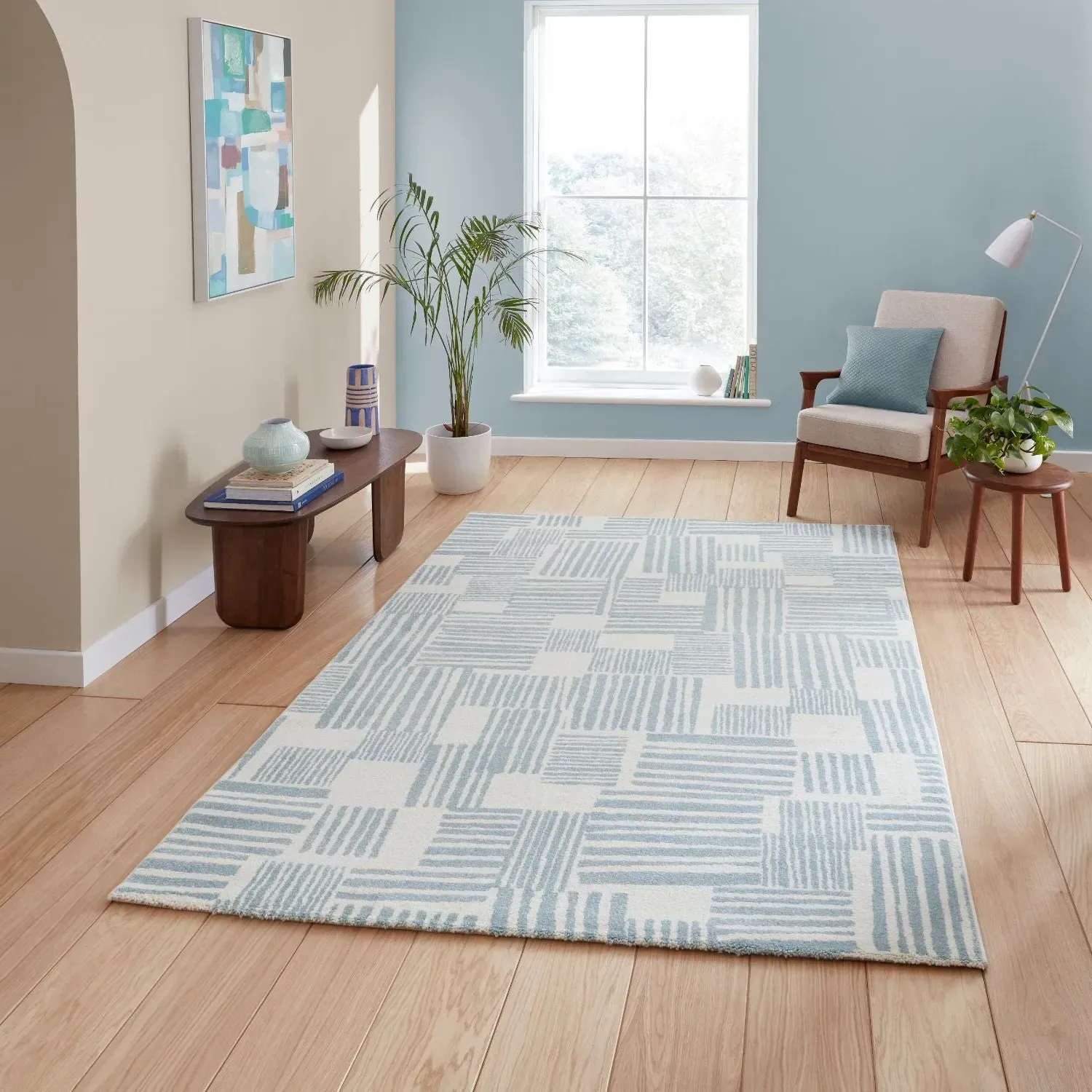 Abstract Blocks Rug - Blue, Polypropylene product