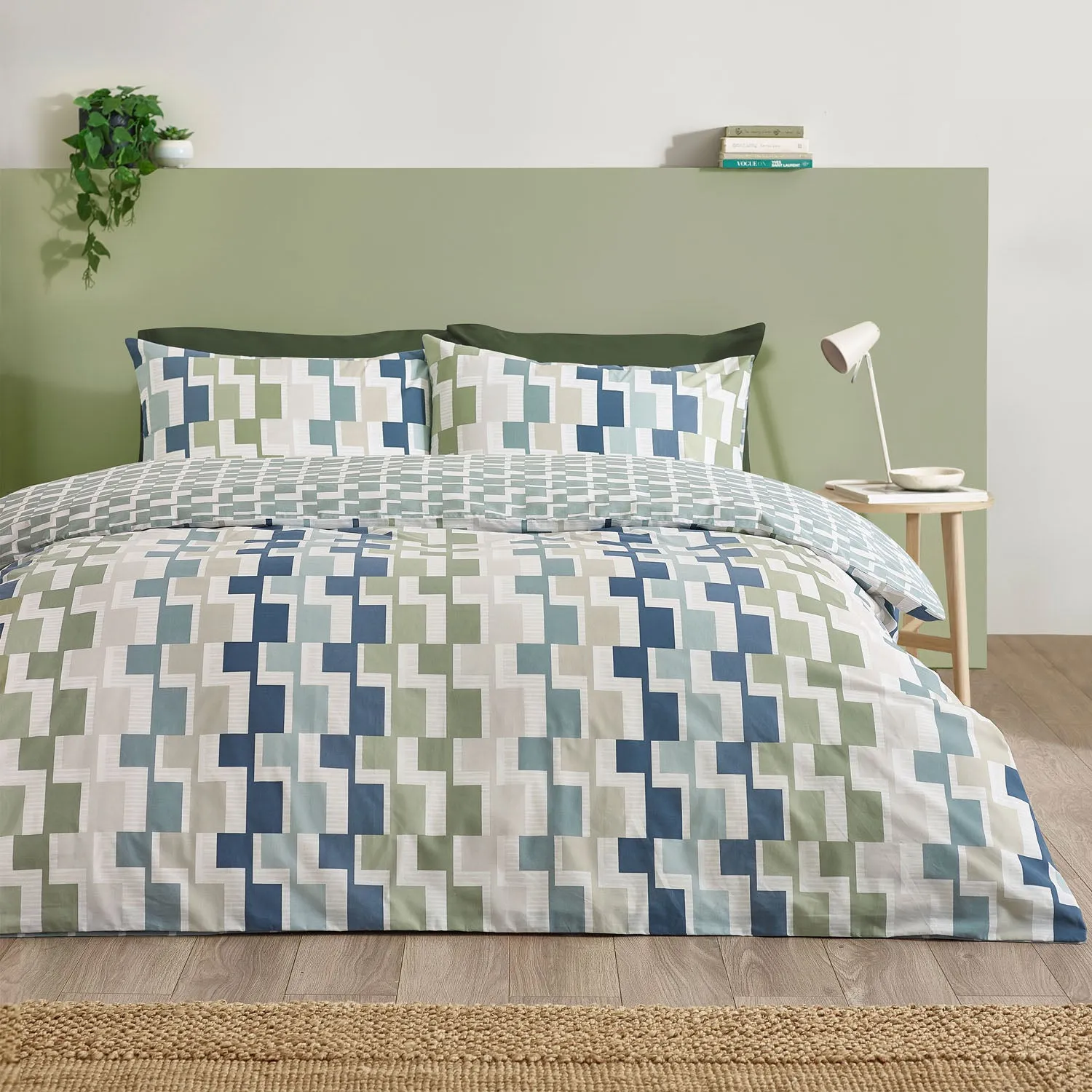 Catherine Lansfield Bryson Geo Single Duvet Set - Blue product
