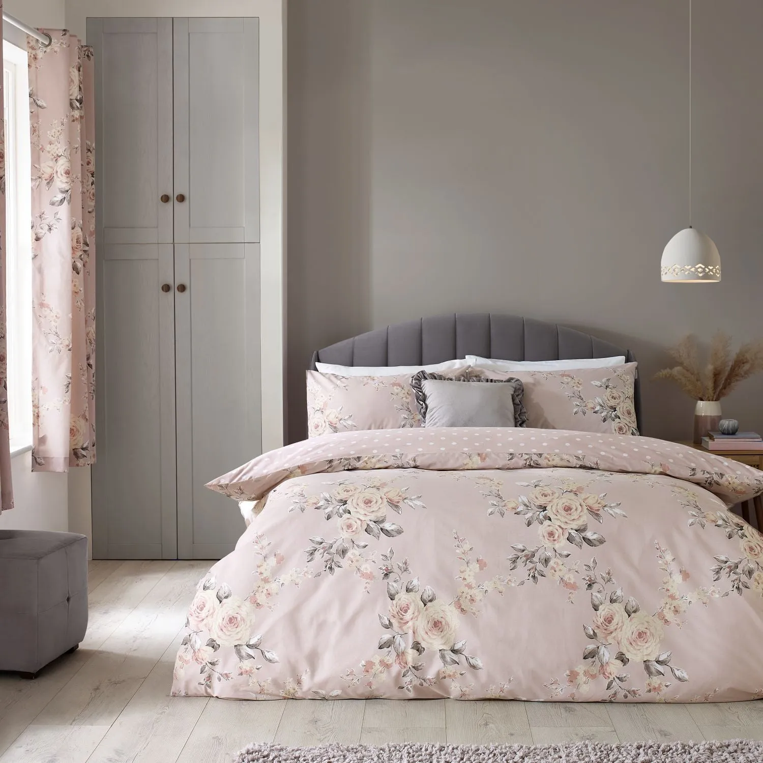 Single Duvet Set Reversible - Pink, Cotton product
