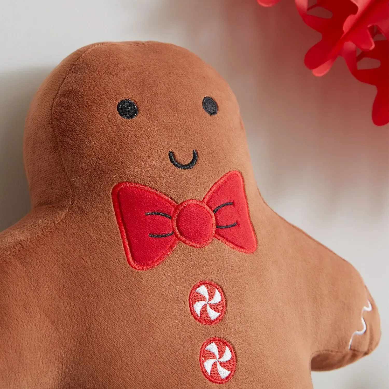 Catherine Lansfield Christmas Gingerbread 3D Shaped Cushion - Brown by Julian Charles, image 2