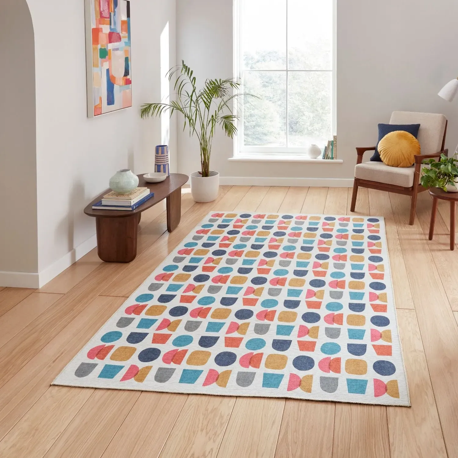 Geometric Rug with Digital Print - Multi, Polyester product