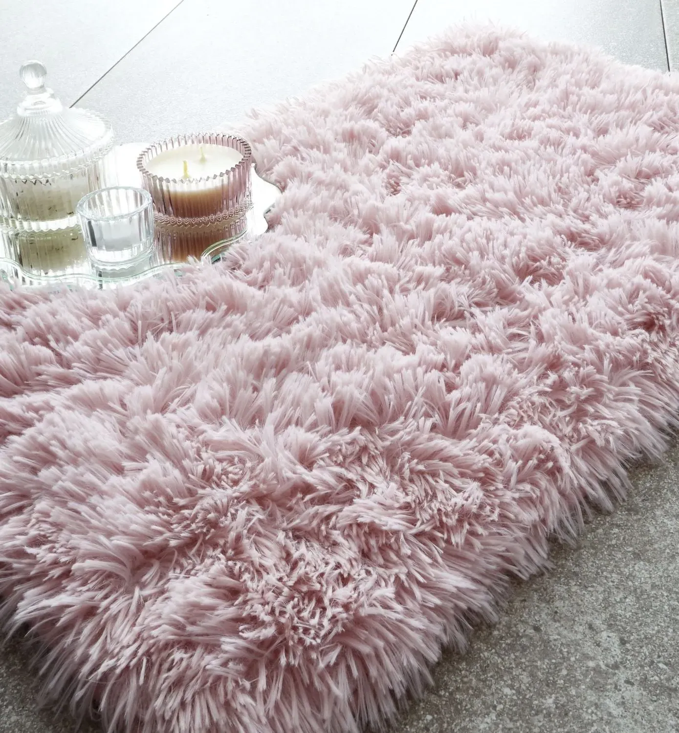 Catherine Lansfield Cuddly Deep Pile Faux Fur Bath Mat - Pink product