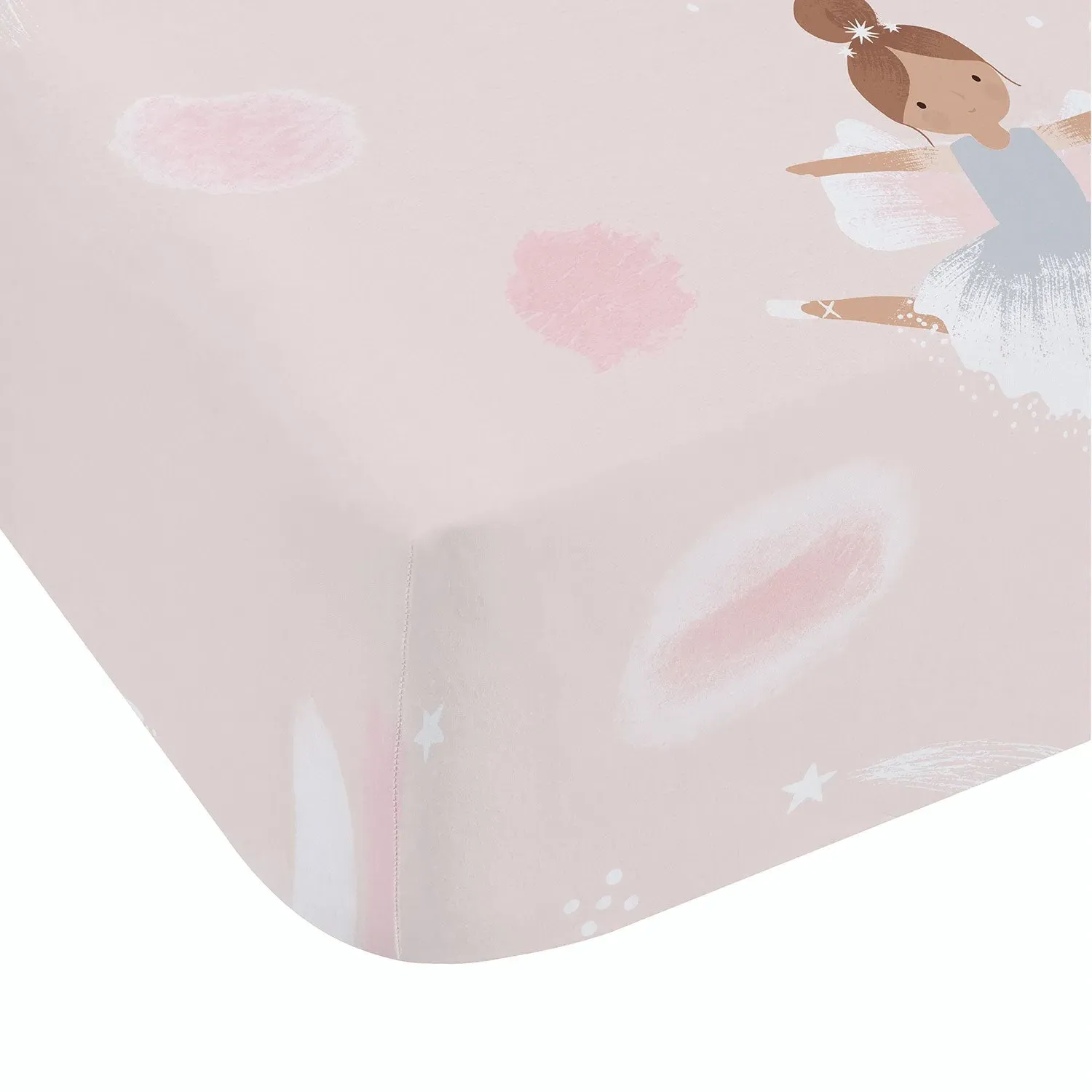 Catherine Lansfield Dancing Fairies Cot Bed Fitted Sheet - Pink alternate view