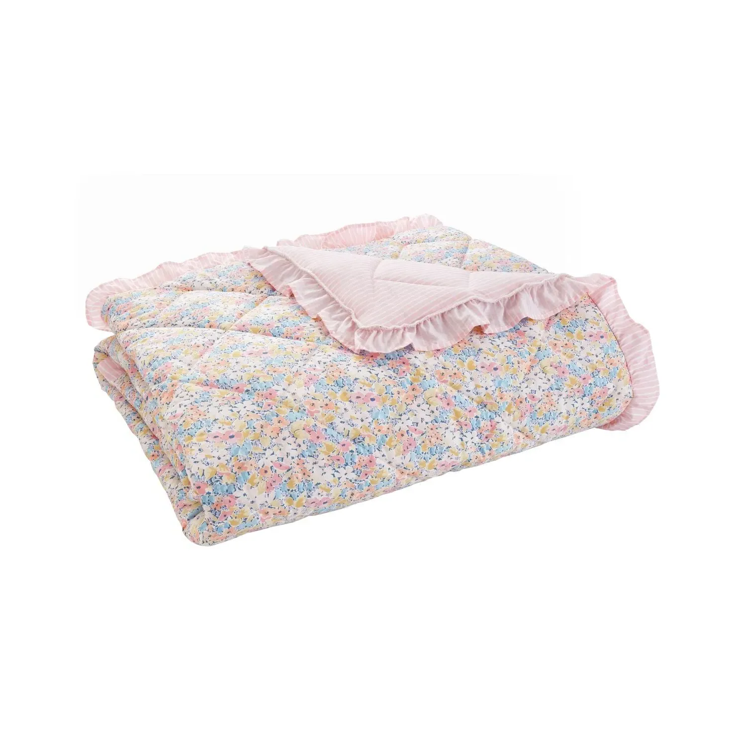 Catherine Lansfield Darcy Reversible Bedspread - Pink, Polyester Cotton alternate view