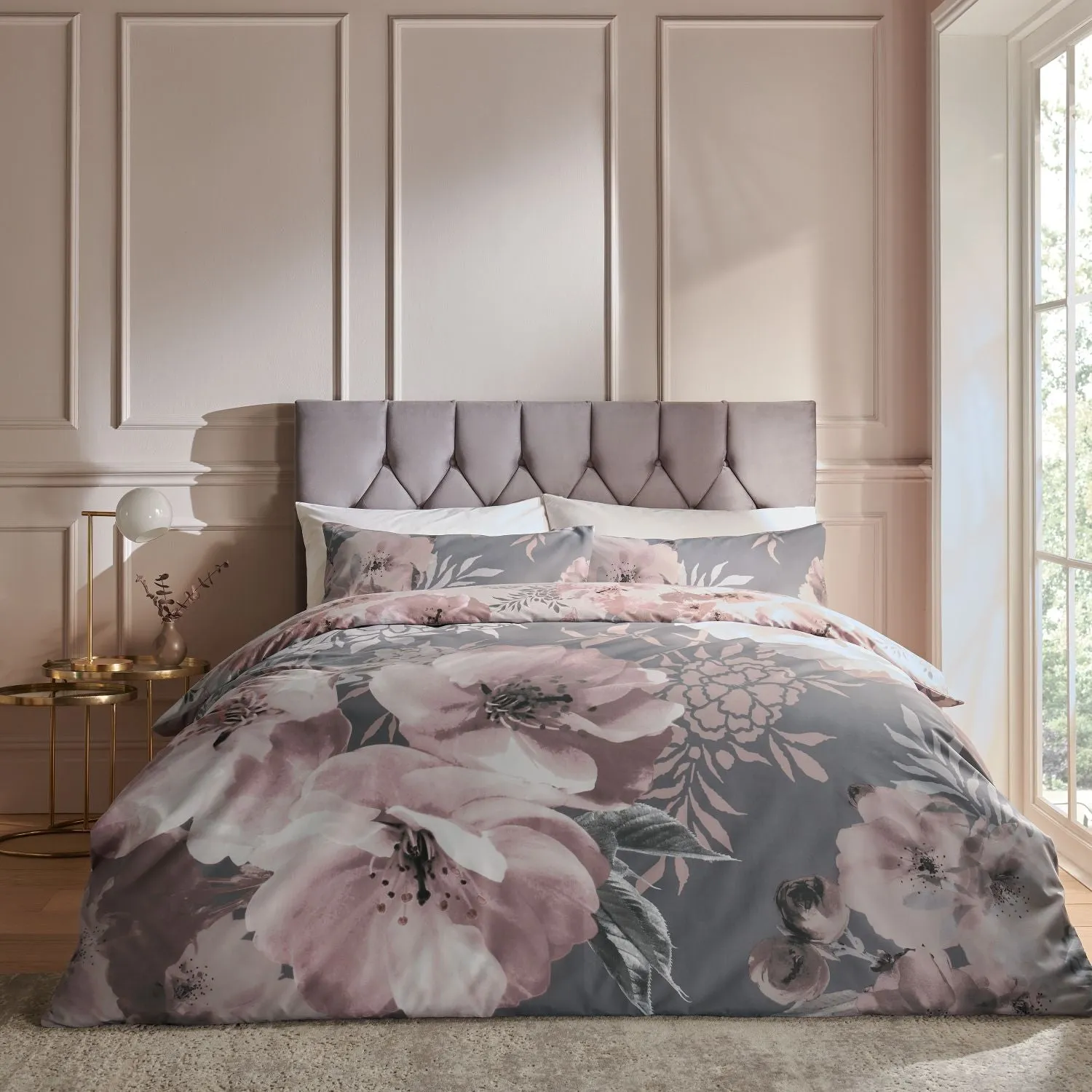 Single Duvet Set Reversible - Grey, Cotton Blend product