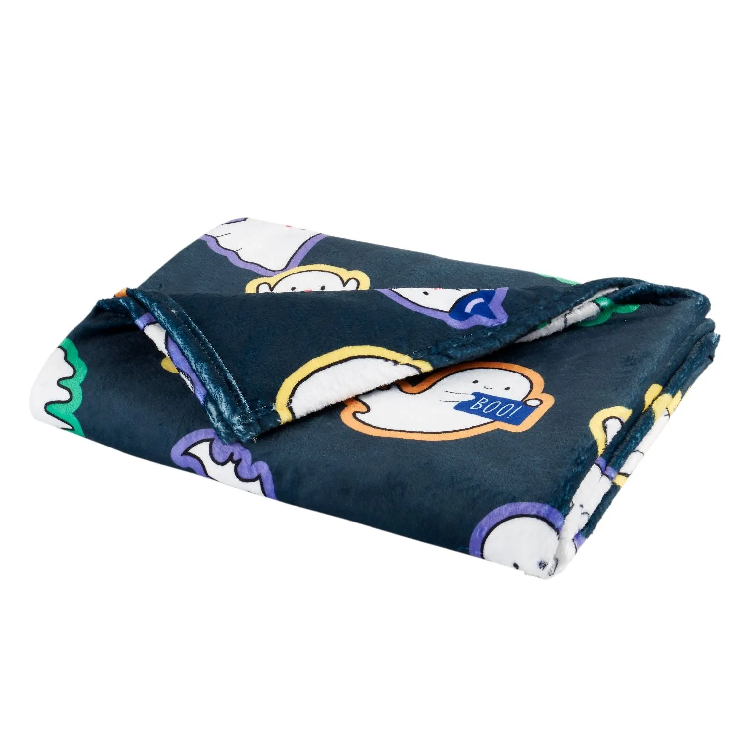 Catherine Lansfield Halloween Ghosts Fleece Throw - Black by Julian Charles