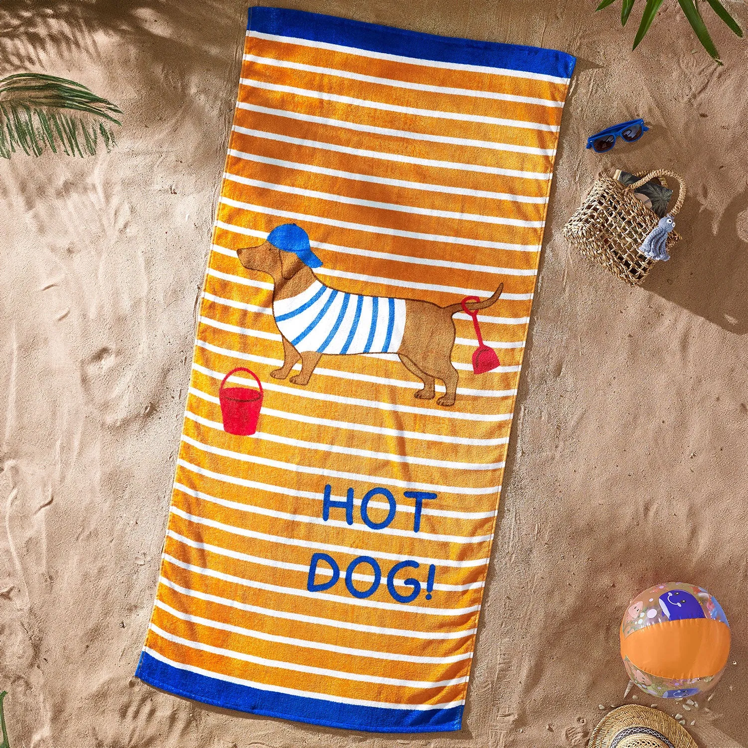 Catherine Lansfield Hot Dog Cotton Beach Towel - Orange product