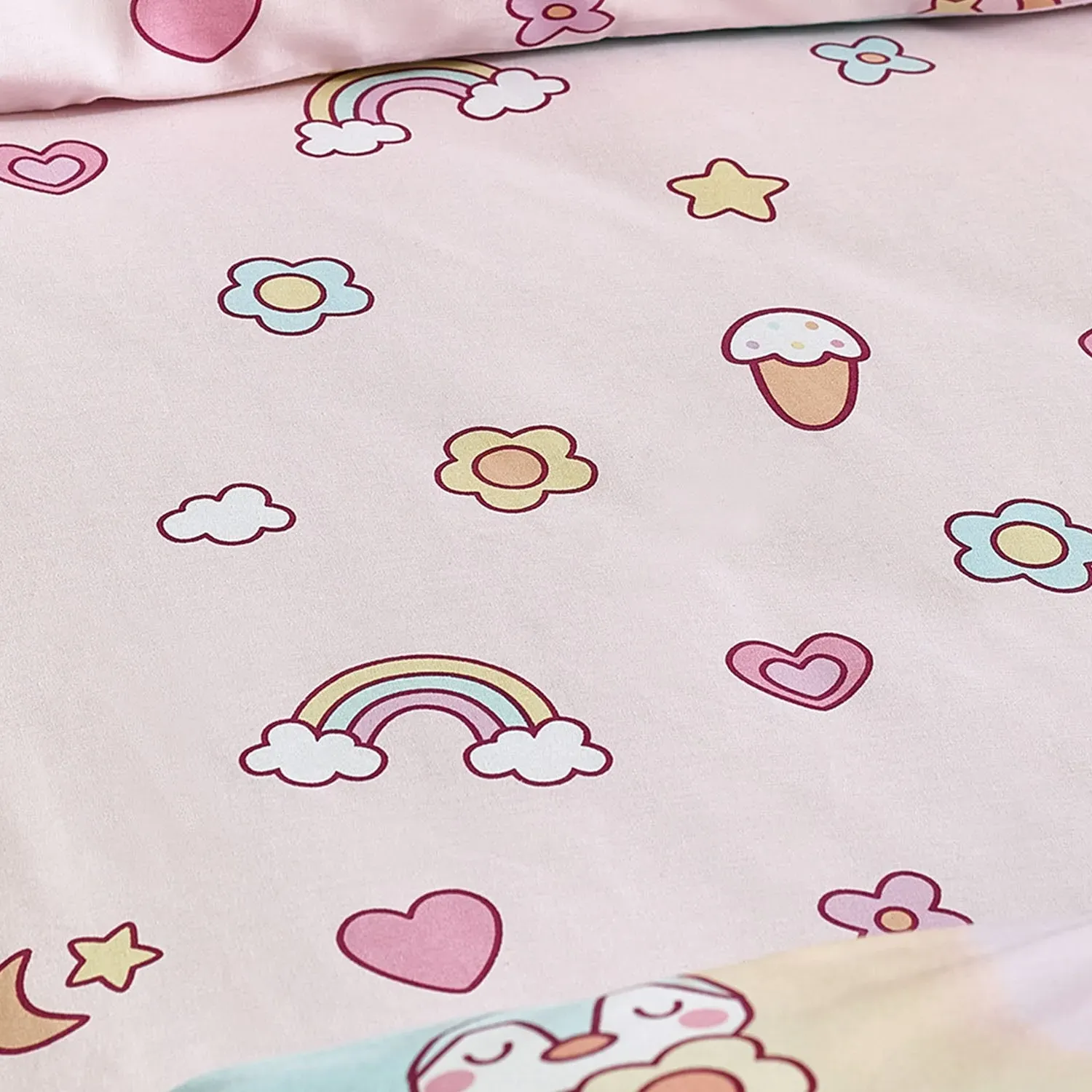 Catherine Lansfield Kids Pastel Forever Together Fitted Sheet - Pink alternate view