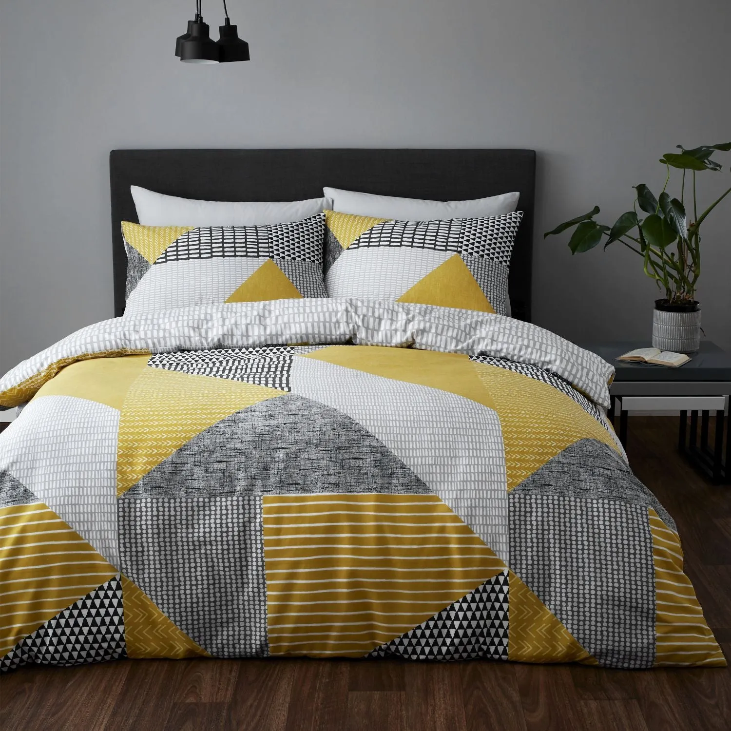 Single Duvet Set Reversible - Yellow, Cotton product