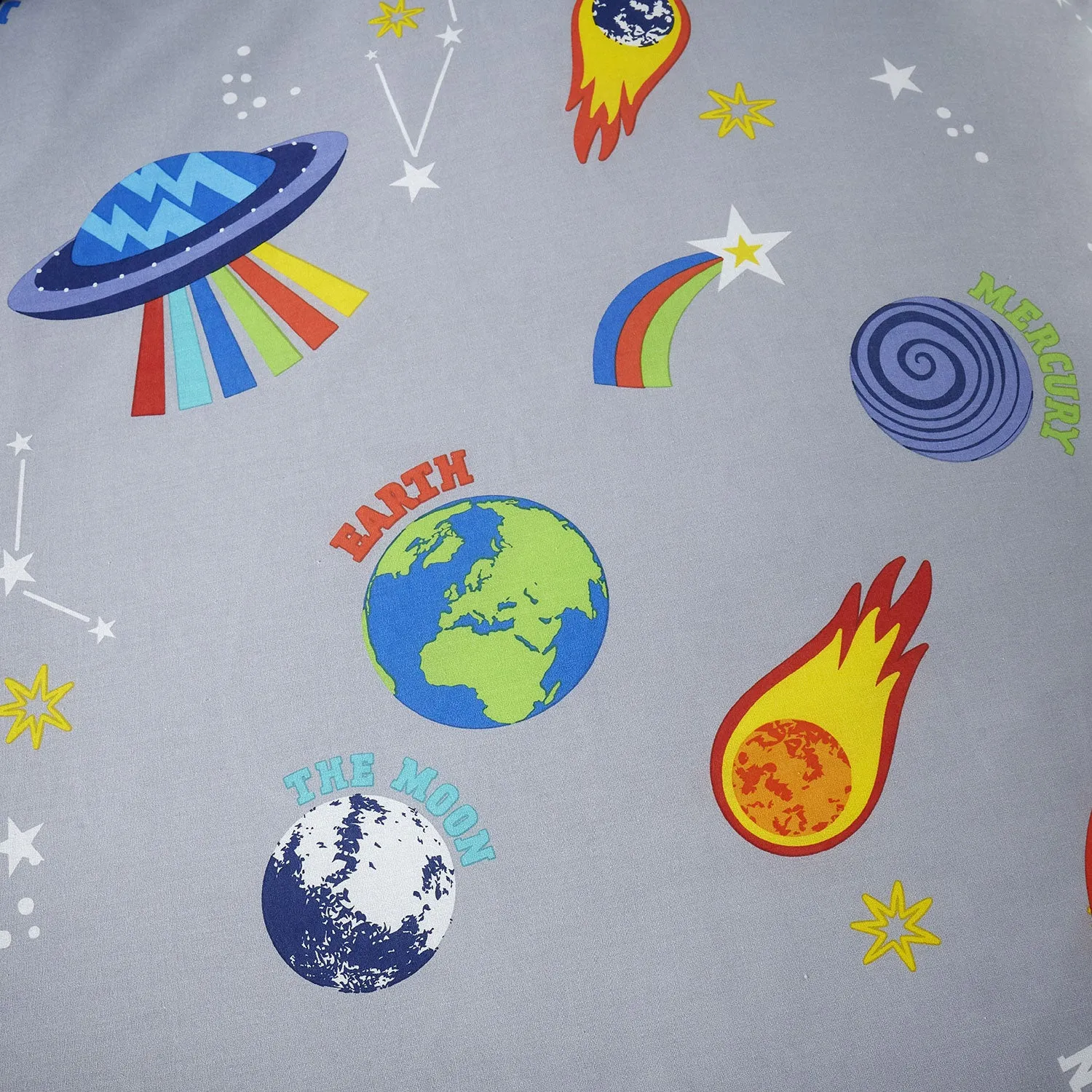 Catherine Lansfield Lost In Space Cot Bed Fitted Sheet - Grey alternate view