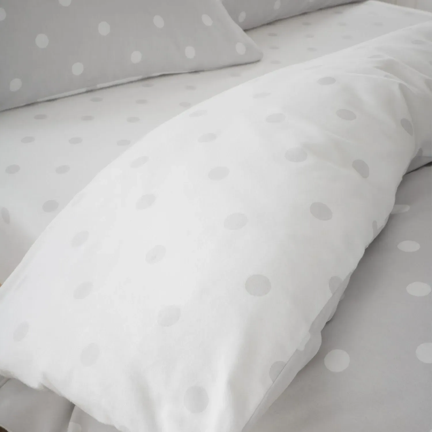 Catherine Lansfield Polka Dot King Size Fitted Sheet - Grey, Brushed Cotton alternate view
