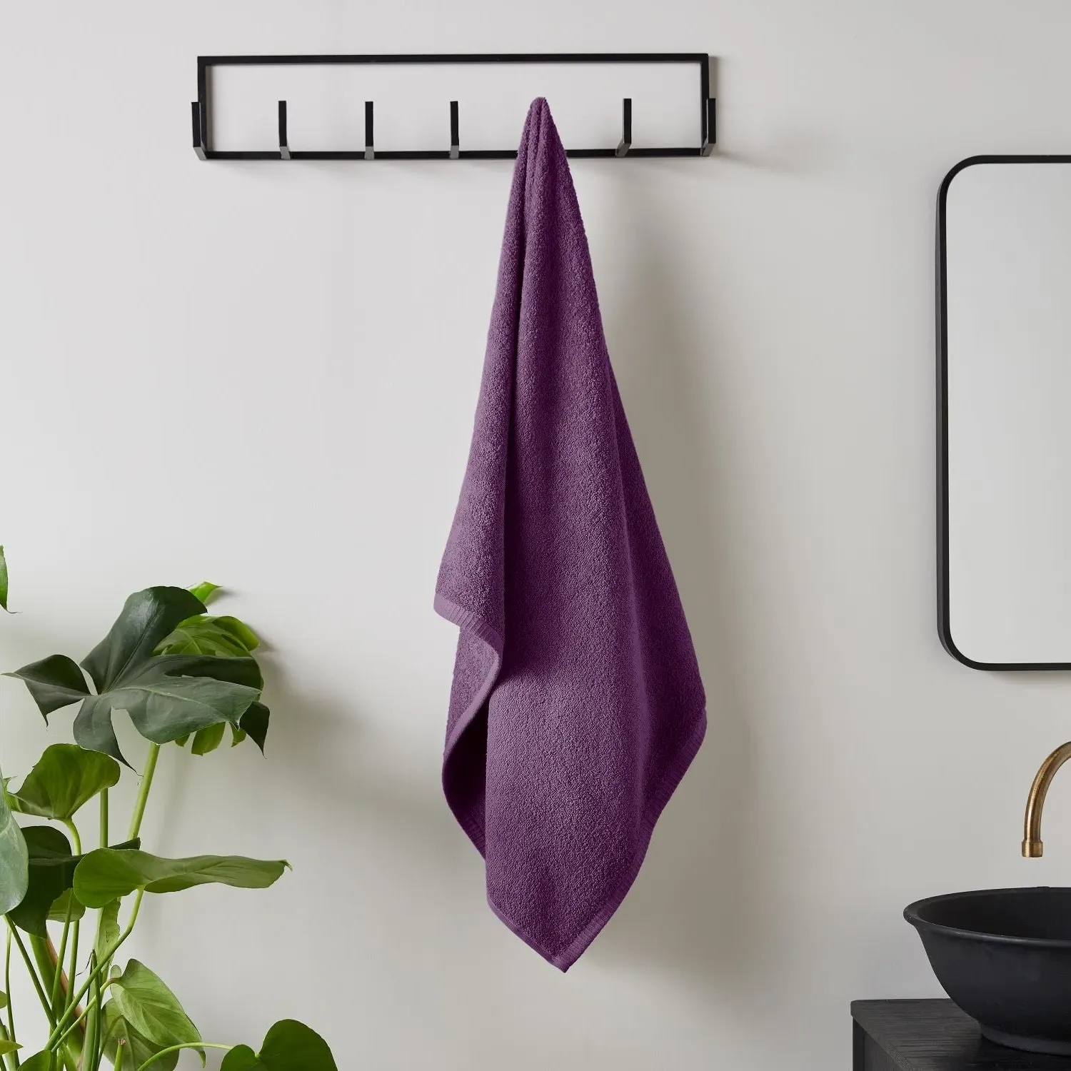 Catherine Lansfield Quick Dry Bath Sheet 2PK - Plum, Cotton product