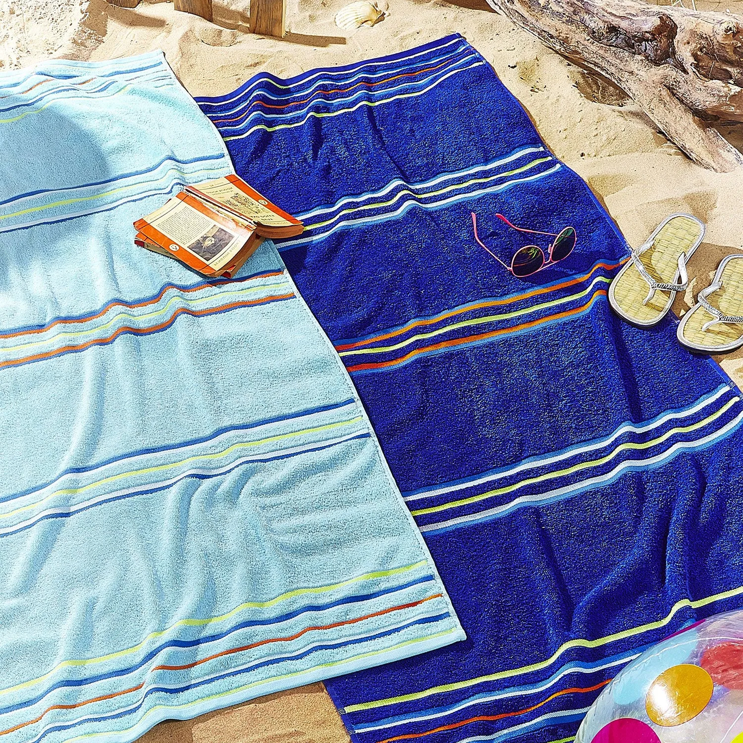 Catherine Lansfield Rainbow Beach Towel Pair - Blue product