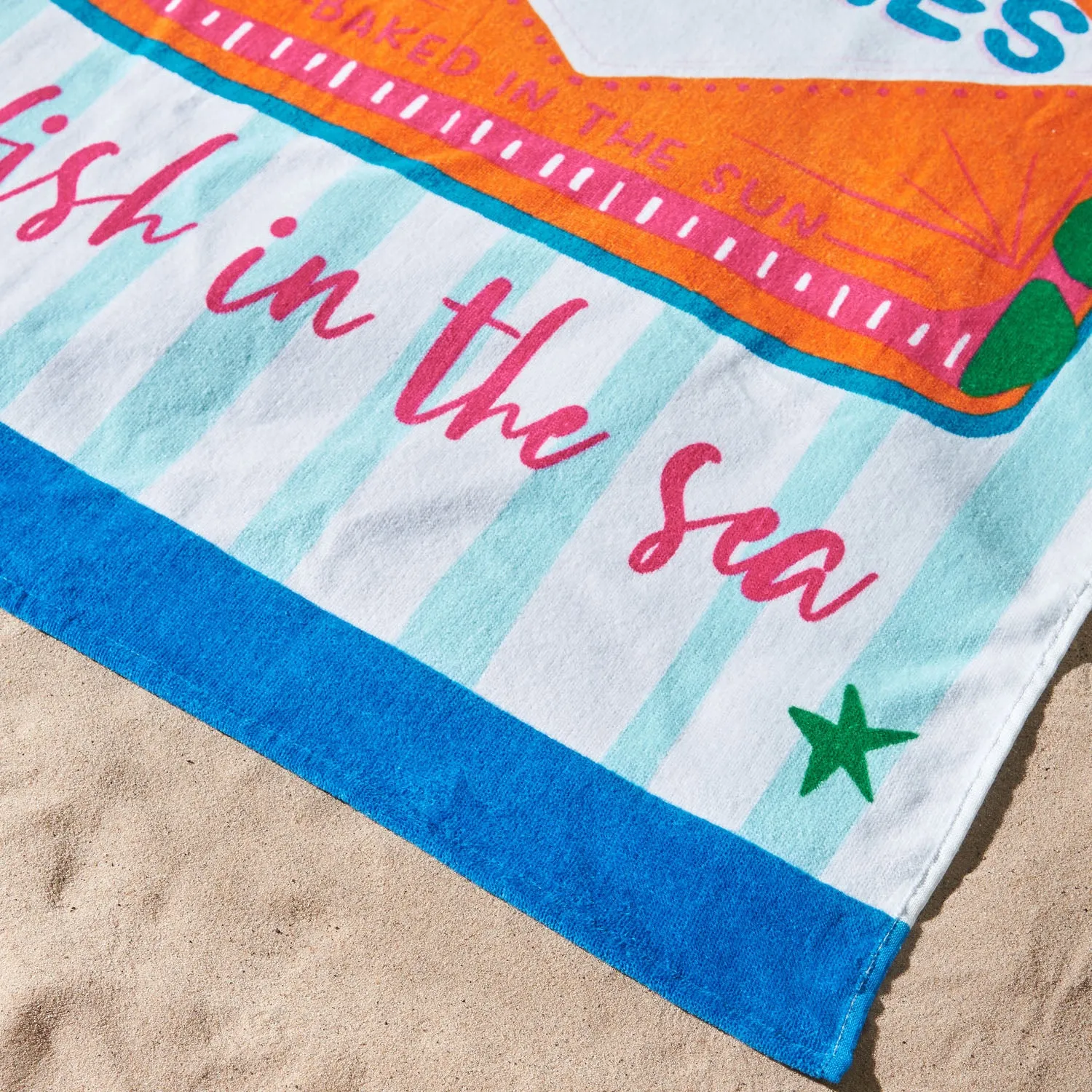 Catherine Lansfield Sardines Beach Towel - Blue, Cotton alternate view