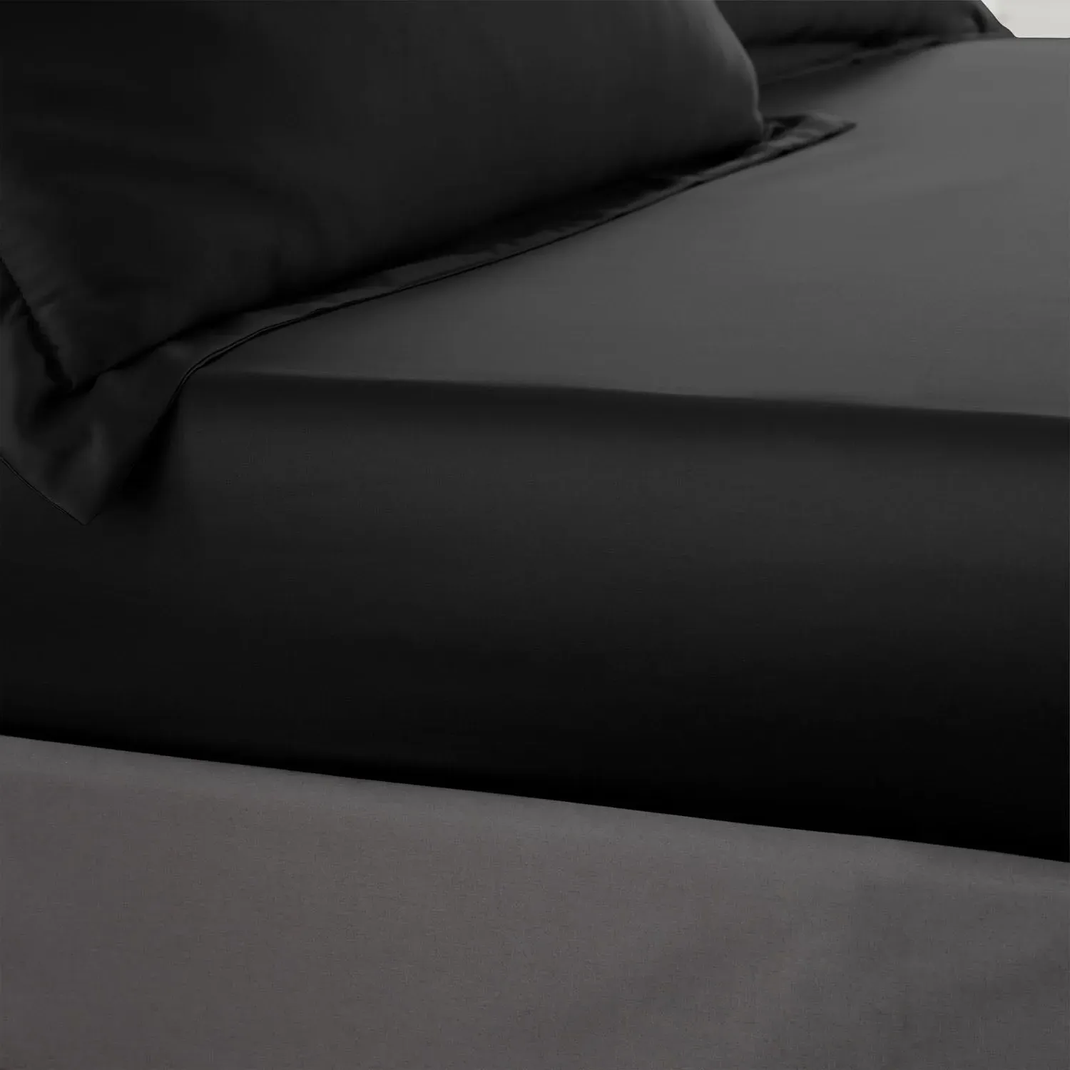 Catherine Lansfield Silky Soft Satin Single Fitted Sheet - Black alternate view