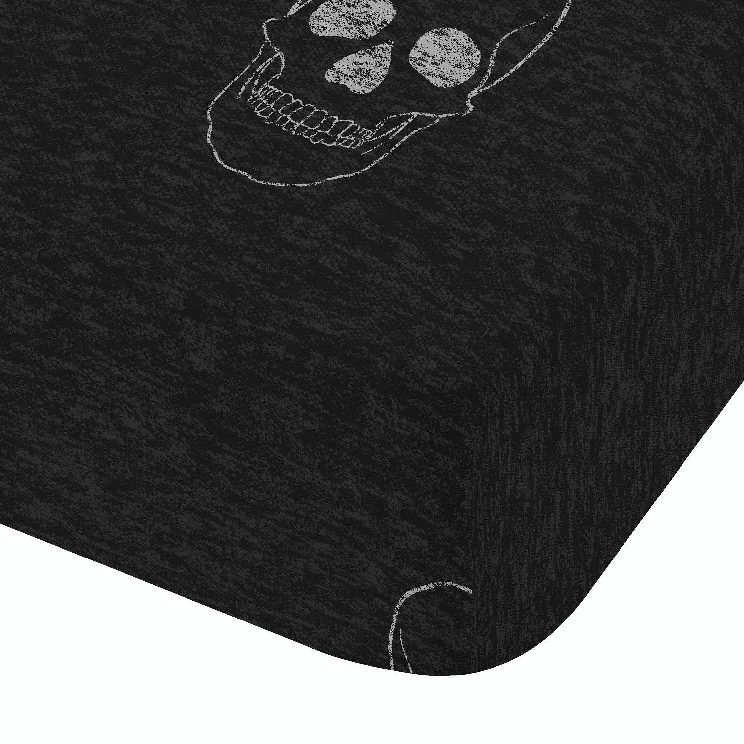 Catherine Lansfield Skulls Single Fitted Sheet - Black, Cotton Blend alternate view