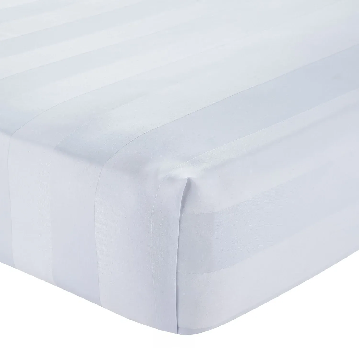 Catherine Lansfield So Soft Satin Stripe Single Fitted Sheet - White product