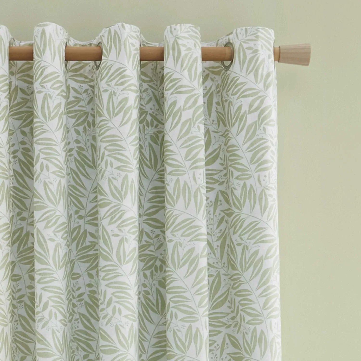 Catherine Lansfield Sorrel Leaf Reversible Eyelet Curtains - Green by Julian Charles, alternate view