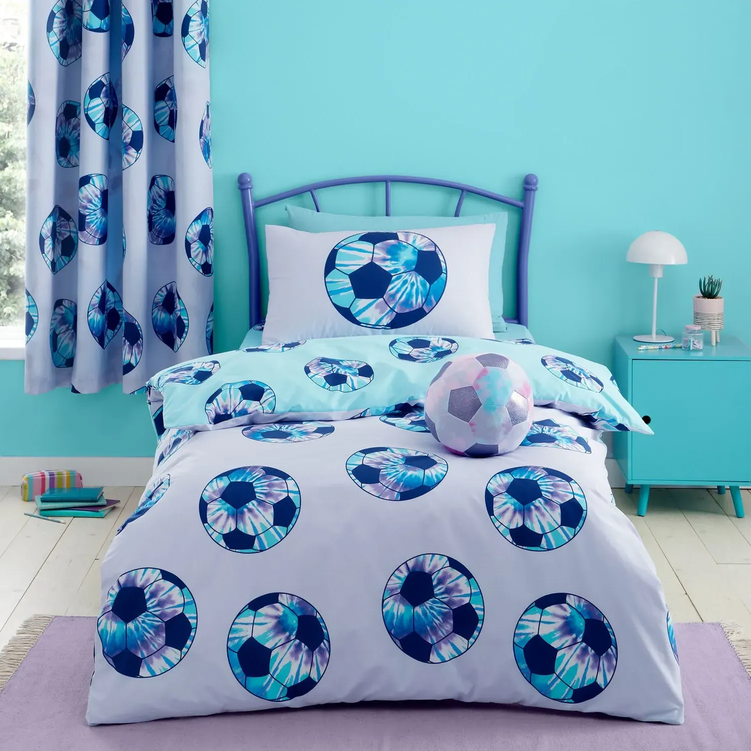 Single Duvet Set Reversible - Purple, Cotton alternate view