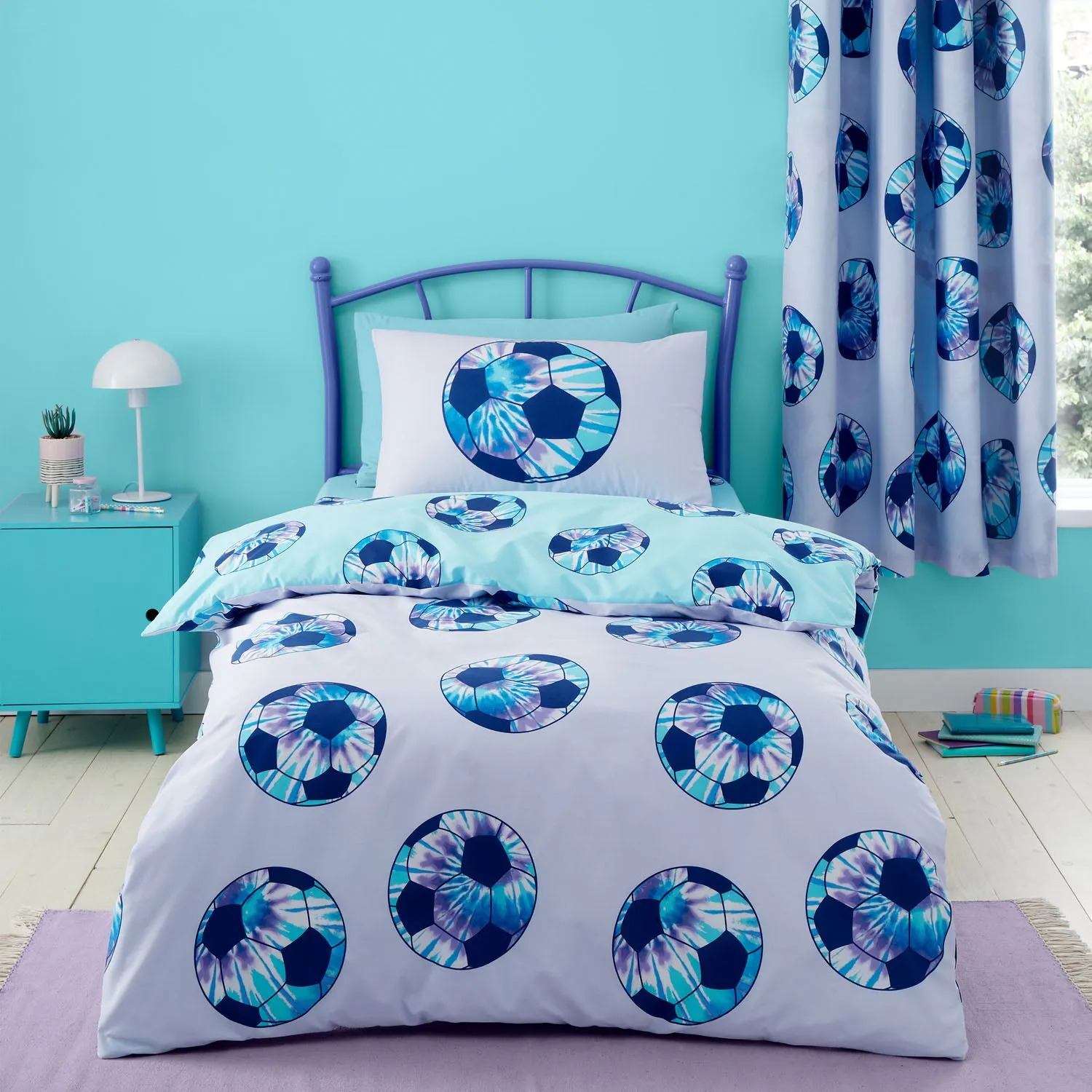 Single Duvet Set Reversible - Purple, Cotton product