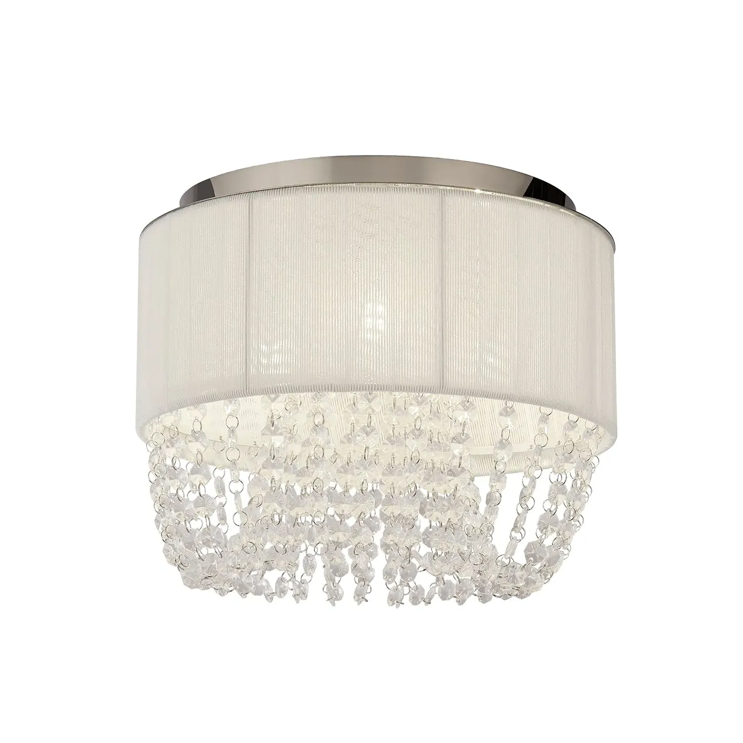 Ceiling Flush Light with Acrylic Drops - White