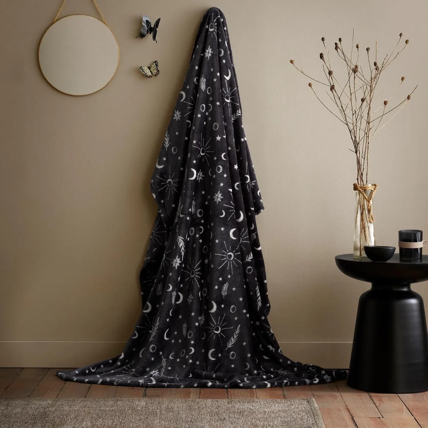 Celeste Celestial Fleece Throw - Grey by Julian Charles
