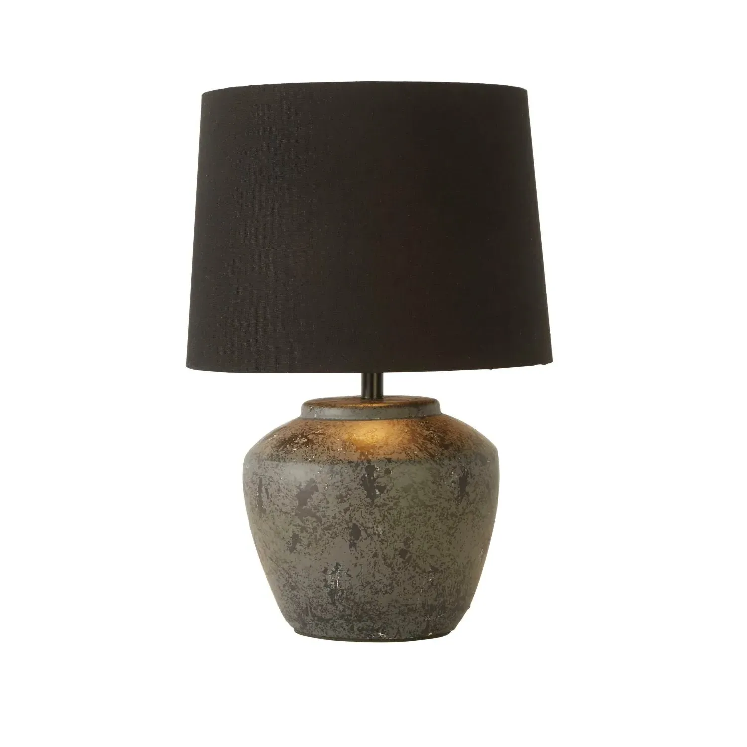 Ceramic Table Lamp - Black, Fabric