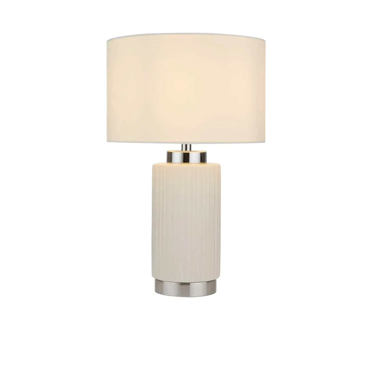 Ceramic Table Lamp - White, Chrome