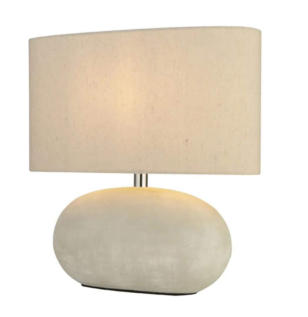 Ceramic Table Lamp with Shade - Grey, Cement