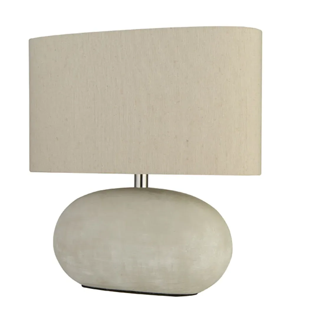 Ceramic Table Lamp with Shade - Grey, Cement