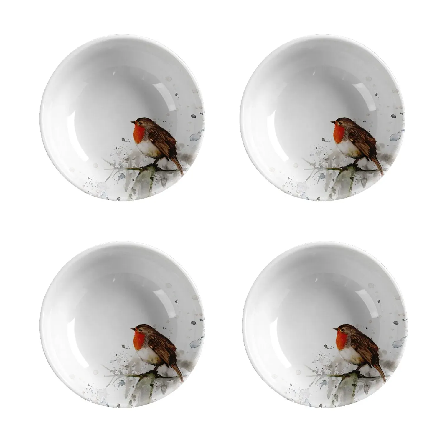 Cereal Bowls Set of 4 - White, Porcelain