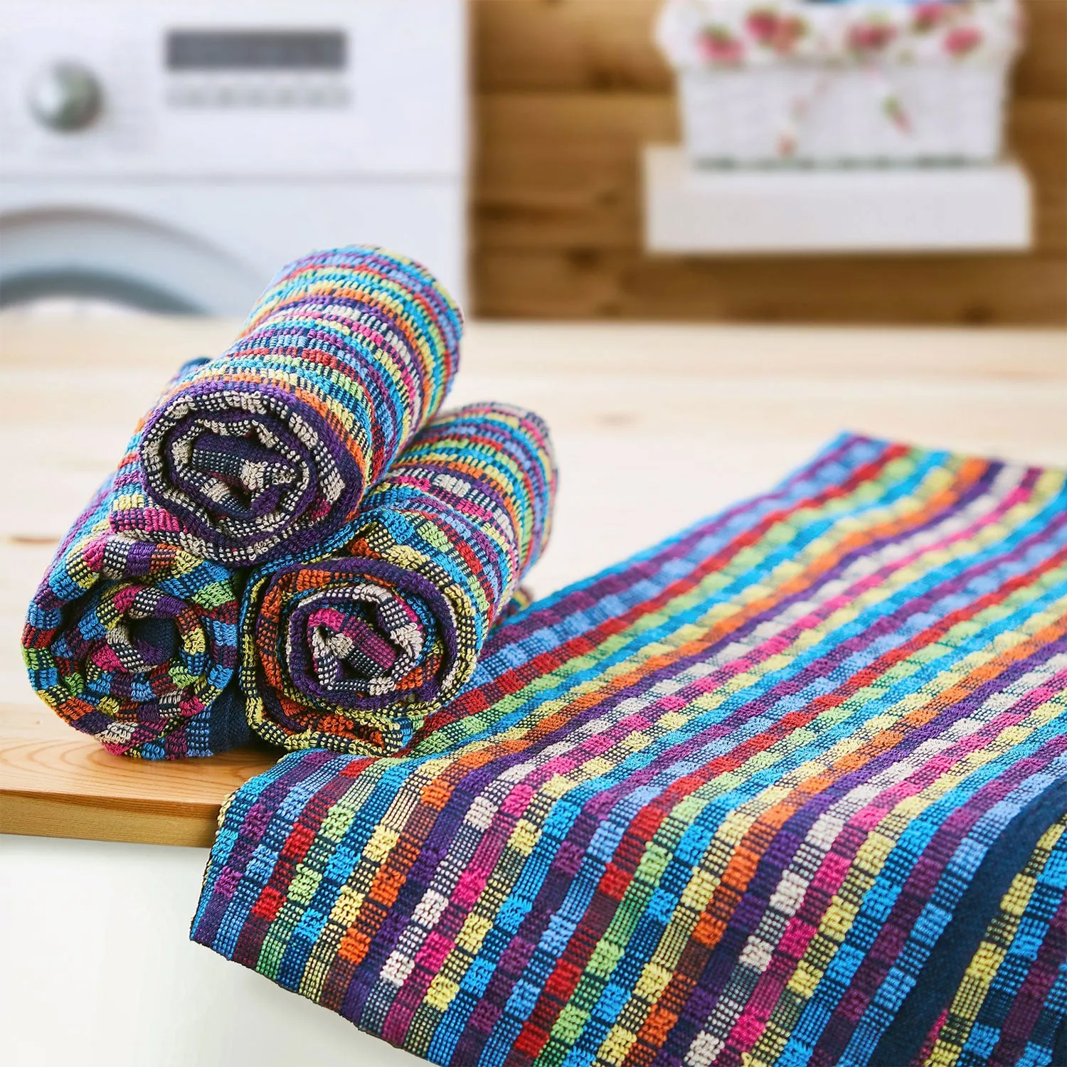 Checked Multi Utility Tea Towels 4 Pack - Multi, Cotton product