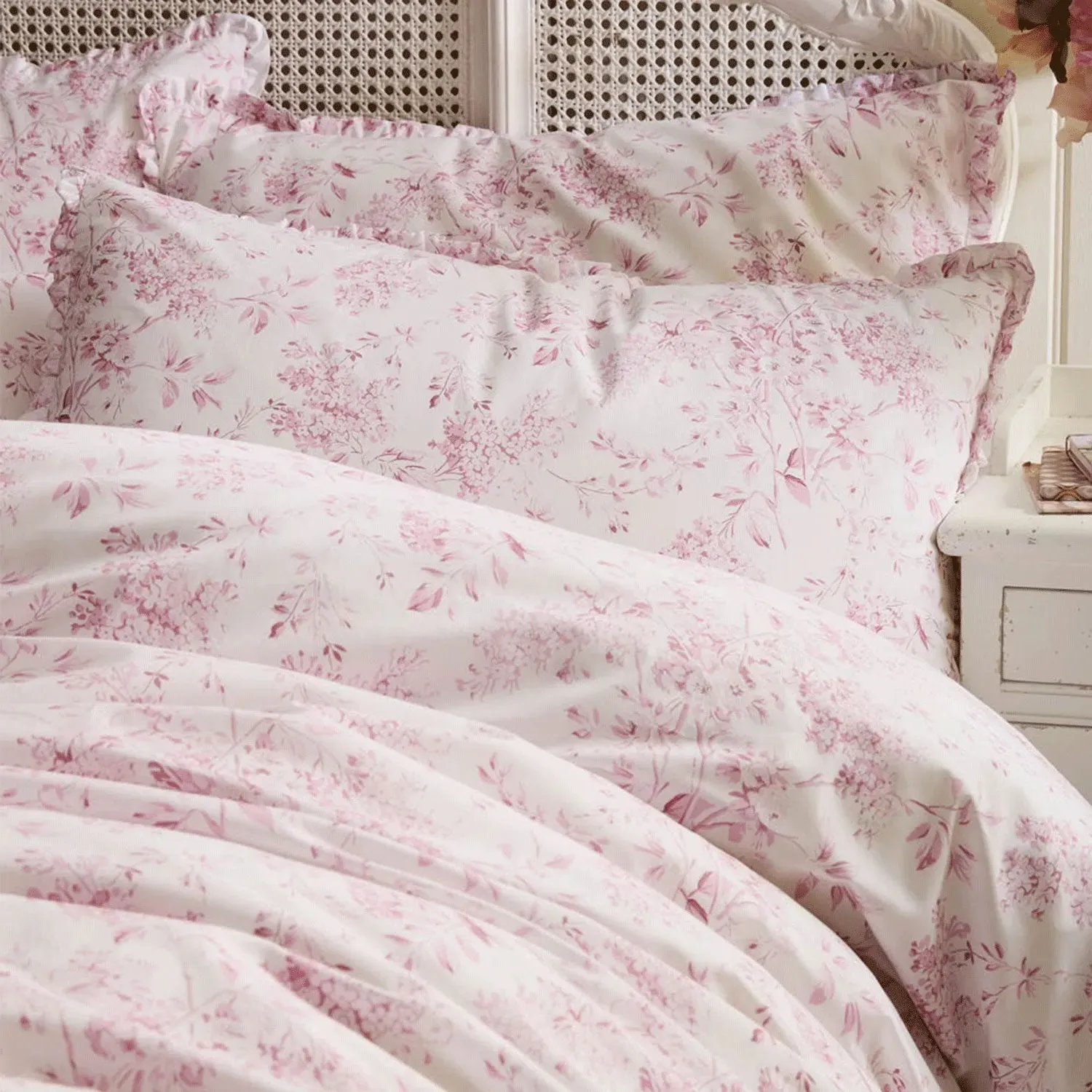 Chelsea Shabby Chic by Rachel Ashwell Single Duvet Set - Pink, Cotton alternate view
